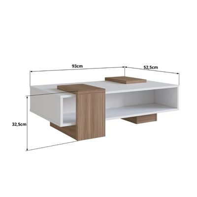 Mesa De Centro Com Nicho Branco Montana