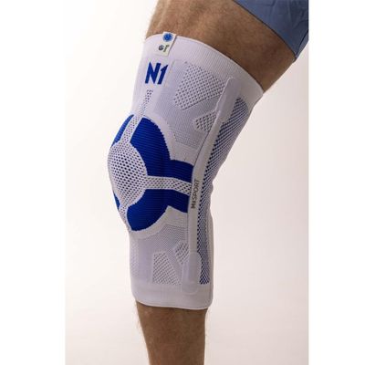 Joelheira N1 Sport Pro Cruzeiro Branca Tamanho M Compressão Proteção Alívio de Dor