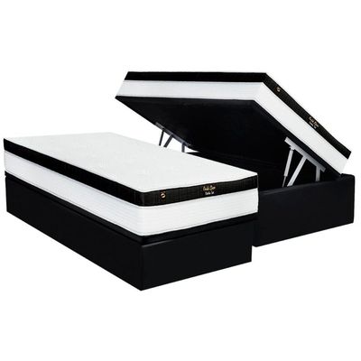 Cama Box Baú CRC Solt +Colchão Molas Gold Line Luckspuma -