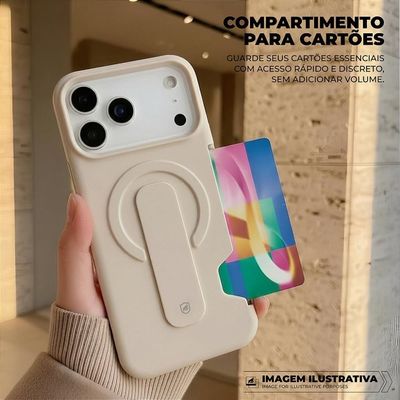 Capa para iPhone 17 Pro - Card Ring - Off White - Gshield