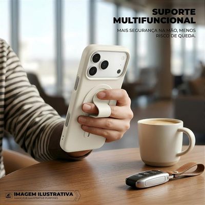 Capa para iPhone 17 Pro - Card Ring - Off White - Gshield