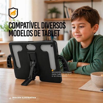 CAPA SILICON IMPACT UNIVERSAL PARA TABLET 9 A 12 POLEGADAS - PRETA