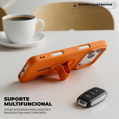 Capa para iPhone 17 Pro - Card Ring - Laranja - Gshield