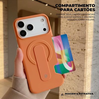 Capa para iPhone 17 Pro - Card Ring - Laranja - Gshield