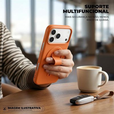 Capa para iPhone 17 Pro - Card Ring - Laranja - Gshield