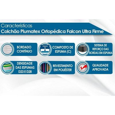 Cama Box Baú CRC Solt +Colchão Ortopédico Falcon Plumatex -