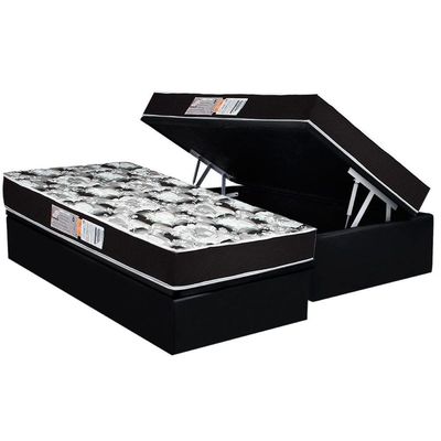 Cama Box Baú CRC Solteiro +Colchão D33 Supreme Luckspuma 88