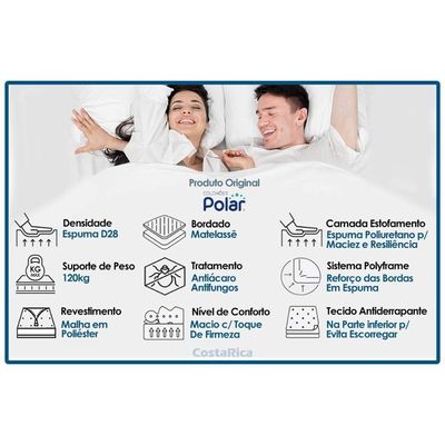 Cama Box Baú CRC Solt +Colchão Ortopédico Orthoface Polar 88