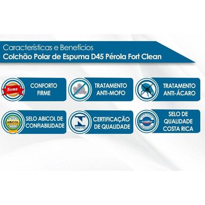 Cama Box Baú CRC Solteiro +Colchão D45 Espuma Pérola Polar -