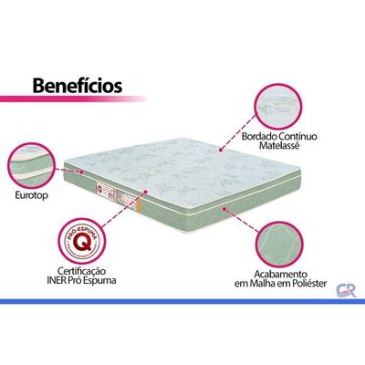 Cama Box Baú CRC Solt +Colchão D33 Espuma SleepMax Castor -