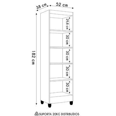 Armário Multiuso 52cm 2 Portas Muniz P11 Castanho - Mpozenato