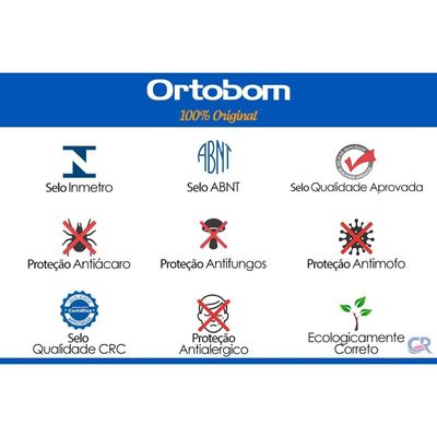 Cama Box Baú CRC Solteiro +Colchão Molas Master Pocket Freedom Ortobom 88
