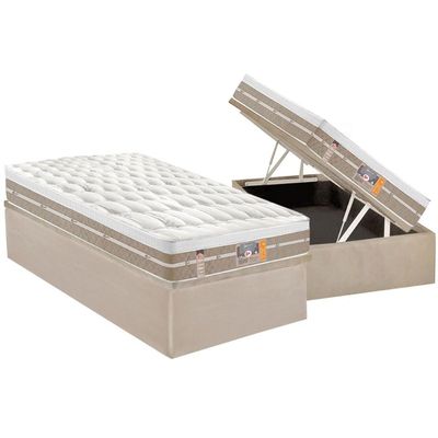 Cama Box Baú CRC Solt +Colchão Molas Ensacadas Silver Star Castor 88