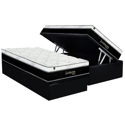 Cama Box Baú CRC Solteiro +Colchão Molas Master Pocket Faction Luckspuma -