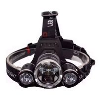 Lanterna De Cabeça Triplo Led Recarregável Profissional Com 3 Leds T6 Cree