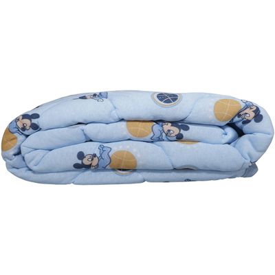 Edredom KazzaVip Baby Malha 100% Algodão Berço Americano Estampado Mickey Travesso Azul