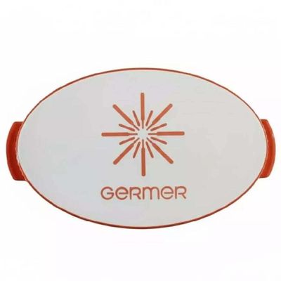 Conjunto 3 Travessas de Porcelana Ovais Germer Assar e Servir Canelado Refratário Laranja
