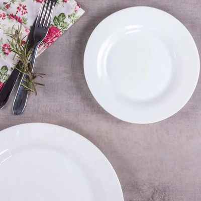 Prato de Sobremesa 19cm Opaline Menu Nadir Figueiredo em Vidro Temperado Branco Branco