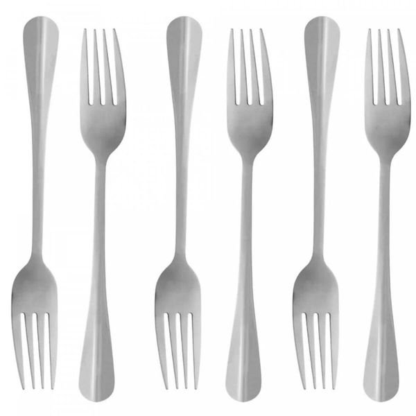 Jogo 6 Garfos para Mesa 20cm Aço Inox Positano Lyor Talheres Refeições