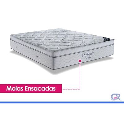 Cama Box CRC King +Colchão Molas Super Pocket Freedom Ortobom 193x203