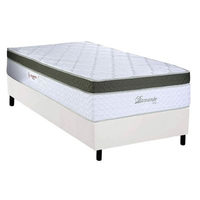 Cama Box CRC Solteiro +Colchão Molas Ensacadas Diamante Paropas 88x188