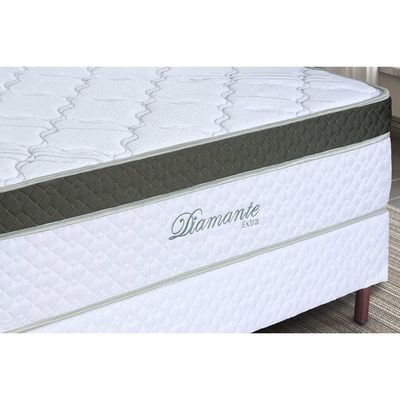 Cama Box CRC Queen +Colchão Molas Master Pocket Diamante Paropas 158x198