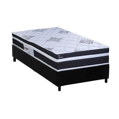 Cama Box CRC Solteiro +Colchão Molas Master Pocket Basic Paropas 88x188