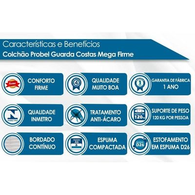 Cama Box CRC Queen +Colchão Ortopédico Mega Firme Probel 158