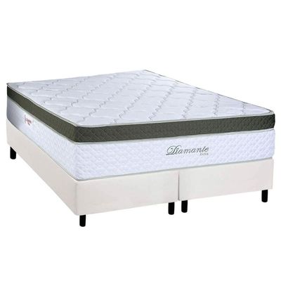 Cama Box CRC Queen +Colchão Molas Ensacadas Diamante Paropas 158x198