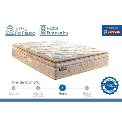 Cama Box CRC Solteiro +Colchão Molas Master Pocket Eco Bamboo Paropas 88