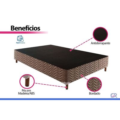 Cama Box CRC Queen +Colchão D33 Ortopédico Ultra Paropas 158x198