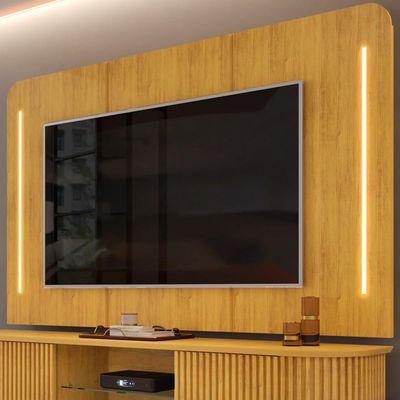 Painel Para Tv Suspenso 75 Pol 218cm World D04 Cedro - Mpozenato