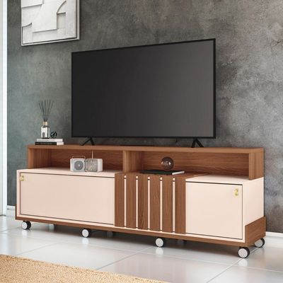 Rack Bancada De Tv 70 Pol 180cm Analu H01 Castanho/off White - Mpozenato