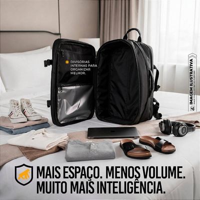 Mochila Mala de Mão 38L Notebook até 17'' Resistente à Água Gshield