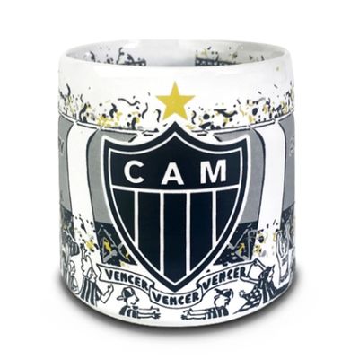 Caneca KazzaVip Estádio do Atlético Mineiro Cerâmica 360 ML Arena MRV Oficial Licenciada Branco