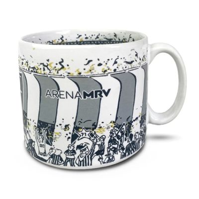Caneca KazzaVip Estádio do Atlético Mineiro Cerâmica 360 ML Arena MRV Oficial Licenciada Branco
