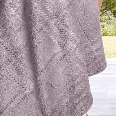 Manta KazzaVip Solteiro Microfibra 100% Poliéster Flannel Gales Efeito Jacquard 240g/m2 Rose