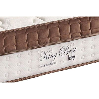 Cama Box CRC Solteiro +Colchão Molas Ensacadas King Best Anjos 88x188