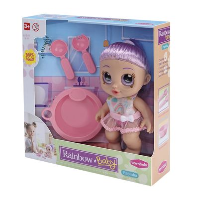 Boneca Bambola Baby Rainbow Papinha UNICA