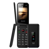 Telefone celular Flip Vita Dual Chip 4g Tela de 2,4" Preto P9227 Multi Bluetooth Rádio FM e MP3 Preto