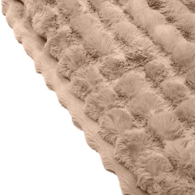 Manta Bubble Rabbit Kazzavip Solteiro Microfibra Flannel 100% Poliéster Aspen 1,60mx2,40m Bege
