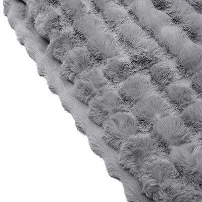 Manta Bubble Rabbit Kazzavip Queen Microfibra Flannel 100% Poliéster Aspen 2,40mx2,60m Cinza