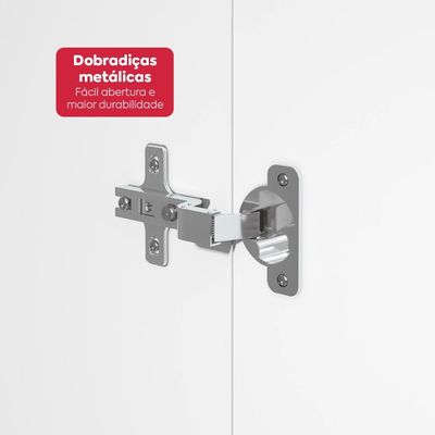 Paneleiro De Cozinha Nina 80cm 4 Portas Branco Brilho