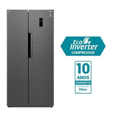 Geladeira 460L Philco Inverter Side By Side Inox PRF46C 127V
