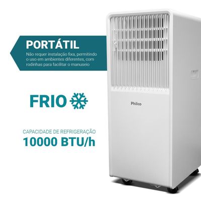 Ar-Condicionado Philco Portátil 10000BTUs Frio PAC10FN 127V