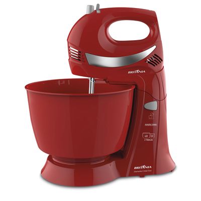 Batedeira Britânia Diamante Cristal Duo Vermelha 350W 127V
