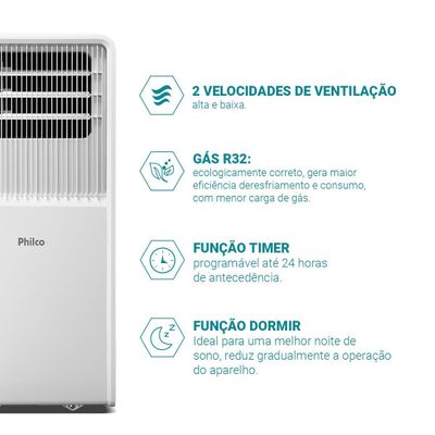 Ar-Condicionado Philco Portátil 10000BTUs PAC10QN 127V