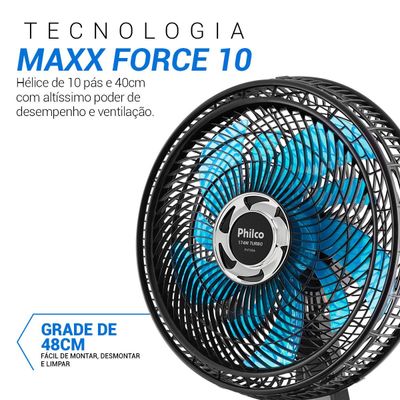 Ventilador Philco 2 em 1 Hélice de 10 Pás 174W PVT45A 127V