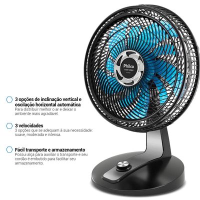 Ventilador Philco 2 em 1 Hélice de 10 Pás 174W PVT45A 127V