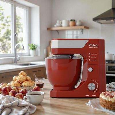 Batedeira Planetária Philco 900W 5L Turbo Vermelha PBP90B 127V